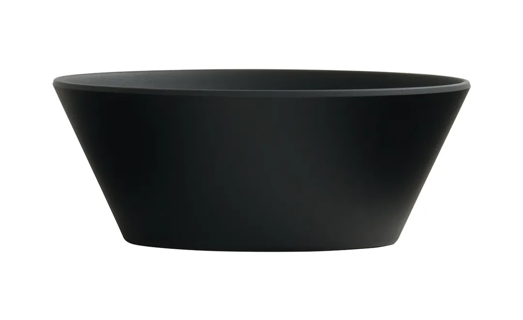 Cal-Mil 22392-7-13 Classic Coupe Bowl, 28oz, 6.75" x 6.75" x 2.5", Matte Black, Stackable Melamine