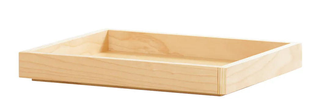 Cal-Mil 23106-10121-93 Logan Tray, 10" x 12" x 1.5" H Rectangular Wood Tray in Beige Natural