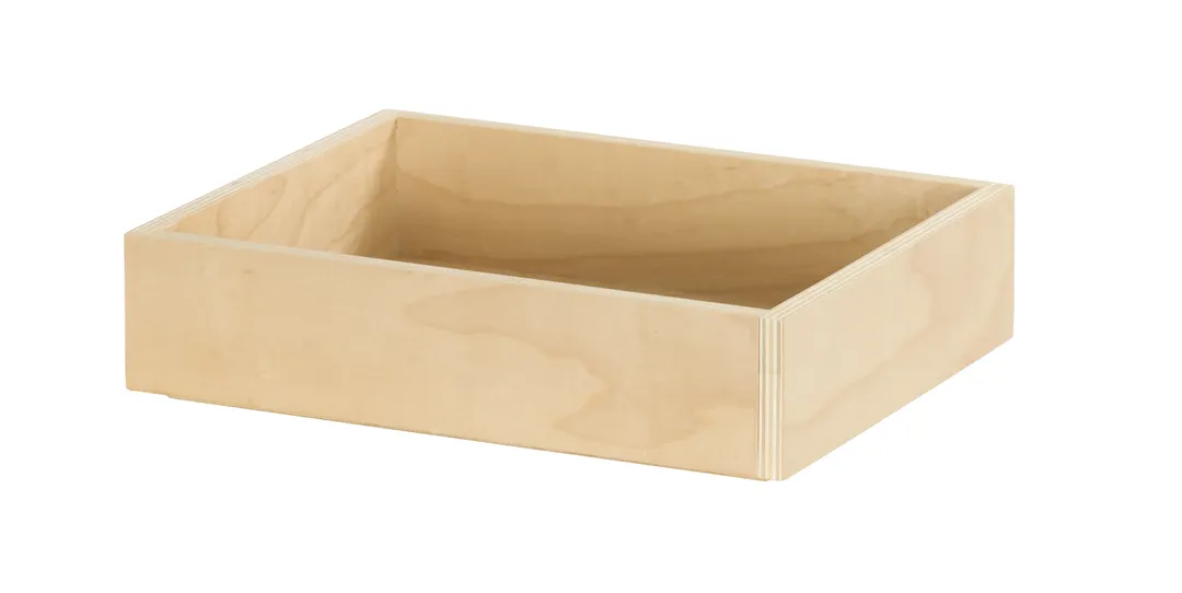 Cal-Mil 23106-10123-93 Logan Tray, 10" x 12" x 3" H Rectangular Wood Display Tray in Beige