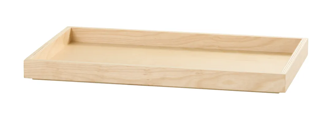 Cal-Mil 23106-12201-93 Logan Tray, 12" x 20" x 1.5" Rectangular Wood Display Tray in Beige