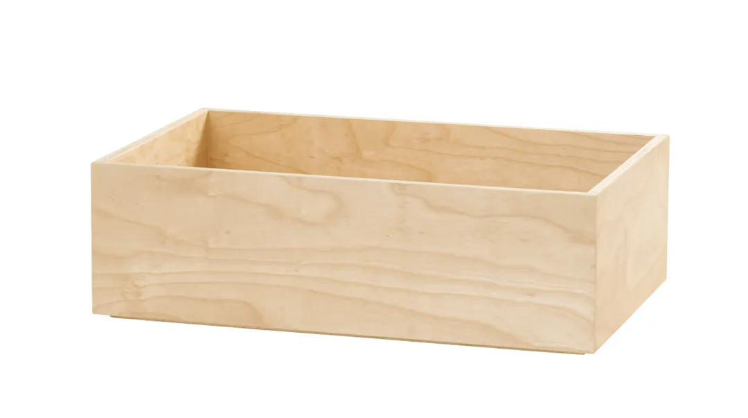 Cal-Mil 23106-12206-93 Logan Tray, 12" x 20" x 6" Beige Natural Wood Bakery Display Tray