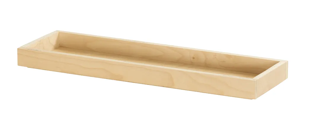 Cal-Mil 23106-2061-93 Logan Tray - 20" x 6" x 1.5" Beige Rectangular Wood Bakery Display Tray
