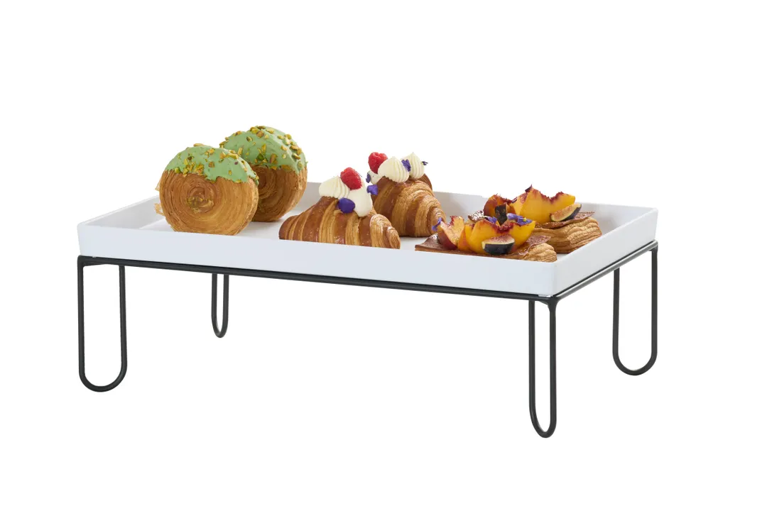 Cal-Mil 25216-6-13 Individual Display Riser, 12" x 20" x 6" Rectangular Metal Frame, Black, 1-2 Steps