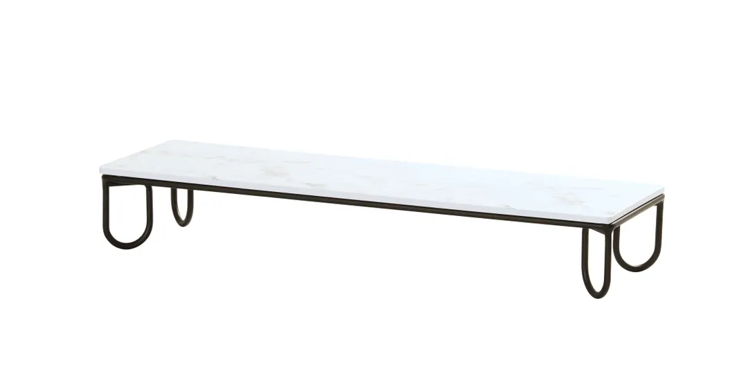 Cal-Mil 25217-3-13 Display Riser, 6" x 20" x 3" Black Metal Rectangular Modular Riser, 1-2 Steps