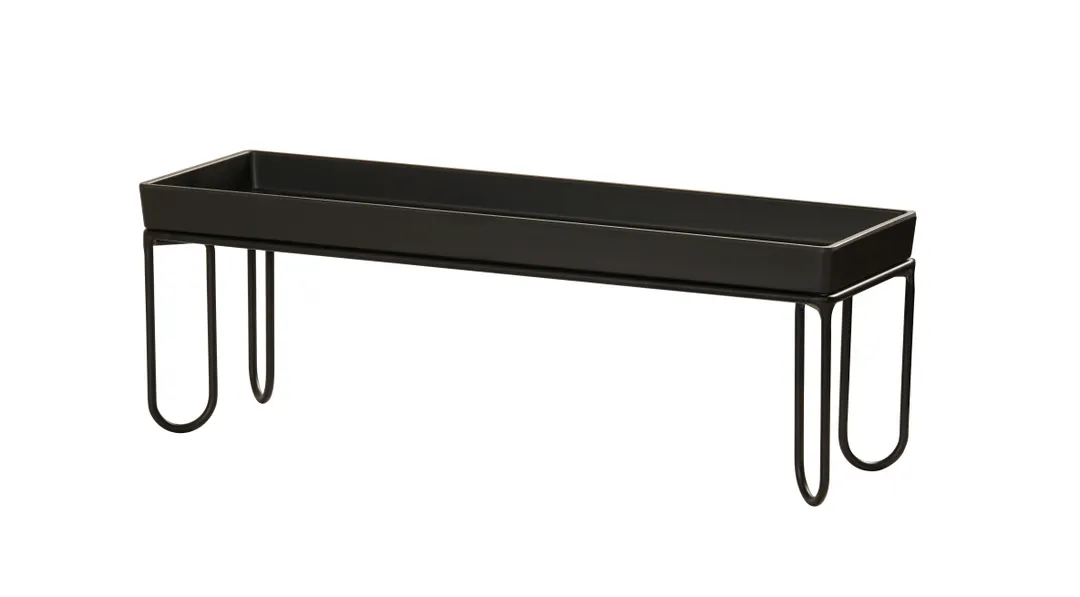 Cal-Mil 25217-6-13 Display Riser, 6" x 20" x 6" Black Metal Rectangular Frame