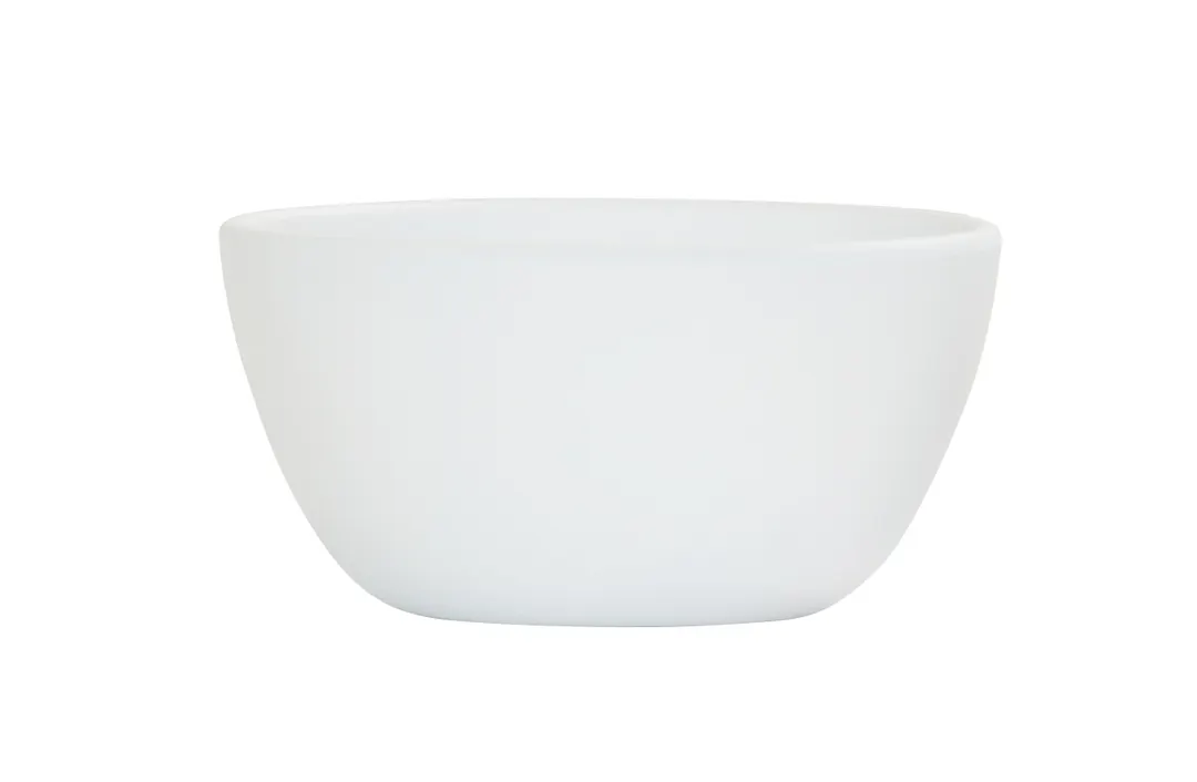 Cal-Mil 26100-5-15 - 16oz Blue Matte White Reusable Melamine Bowl, 5" x 5" x 2.5", 1/2 qt, Round Shape