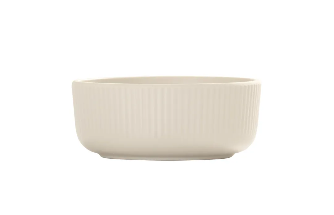 Cal-Mil 26106-5-103 Arista 16oz Matte Ivory Melamine Bowl, 5.25" x 5.25" x 2" Round Reusable