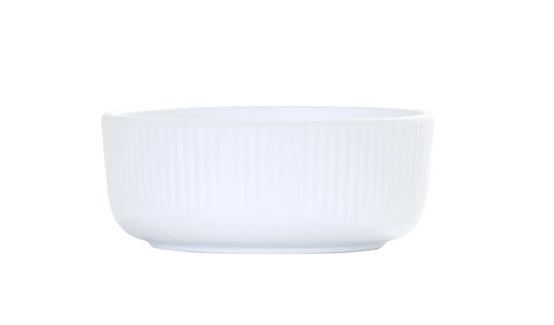 Cal-Mil 26106-5-15 Arista 16oz Matte White Melamine Bowl, 5.25" Diameter, 2" Height, 0.5qt