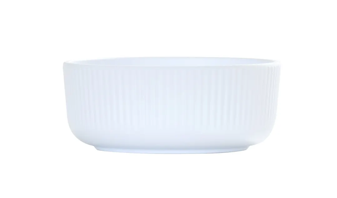 Cal-Mil 26106-6-15 Matte White Melamine Bowl, 30oz, 6.25" Diameter, 2.5" Height, Round