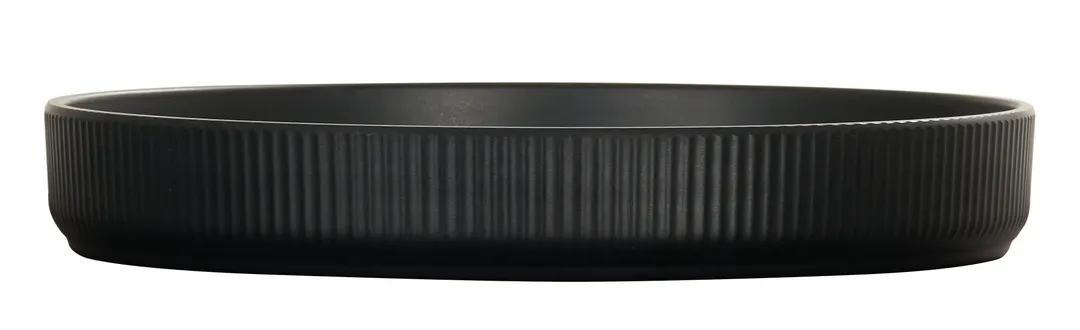 Cal-Mil 26107-10-13 Reusable Melamine Plate, 10" Round, Matte Black, Raised Rim, 10" Diameter