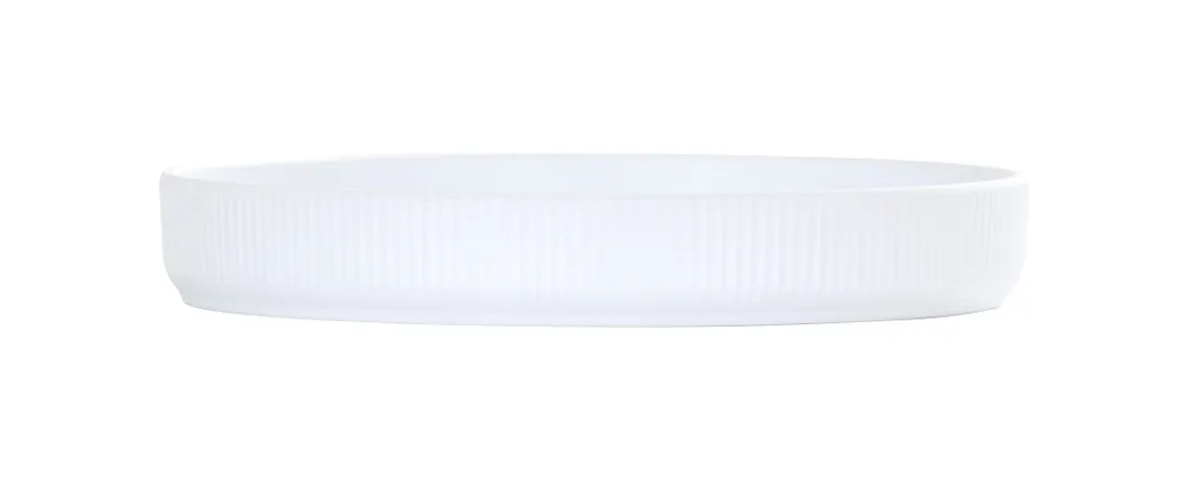Cal-Mil 26107-10-15 Arista Reusable Melamine Plate, 10" Round, Raised Rim, Matte White, 10" Diameter