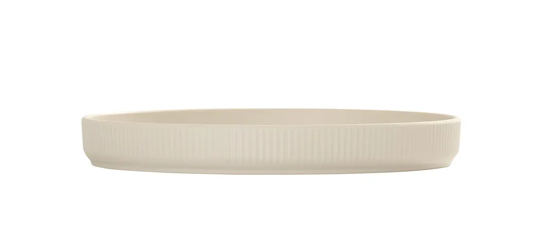 Cal-Mil 26107-12-103 Arista 12" Round Melamine Plate, Raised Rim, Ivory, Reusable Dinnerware