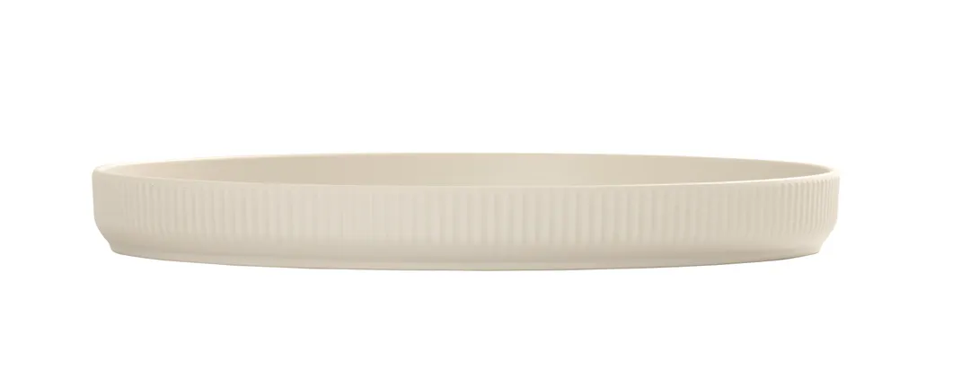 Cal-Mil 26107-14-103 Arista Round 14" Diameter Matte Ivory Melamine Reusable Plate