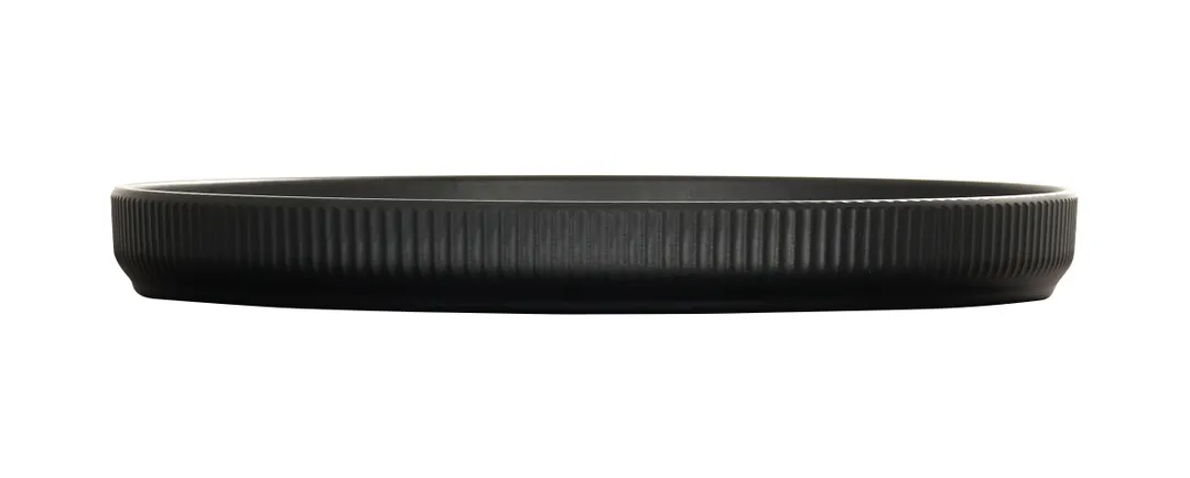 Cal-Mil 26107-14-13 Arista 14" Matte Black Melamine Plate – 14" Round, Raised Rim, Dinnerware