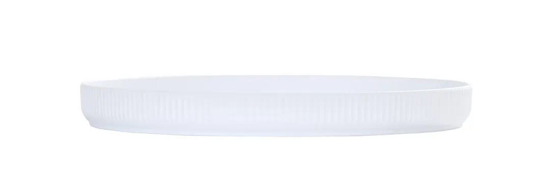 Cal-Mil 26107-14-15 Arista 14" Round Matte White Melamine Plate, 14-15" Reusable Dinnerware