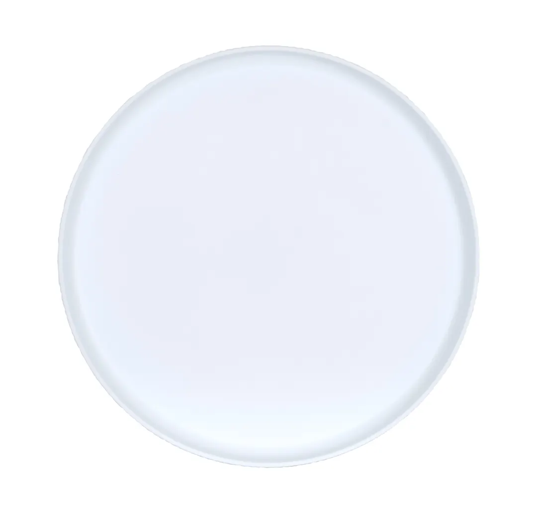 Cal-Mil 26107-14-15 Arista 14" Round Matte White Melamine Plate, 14-15" Reusable Dinnerware