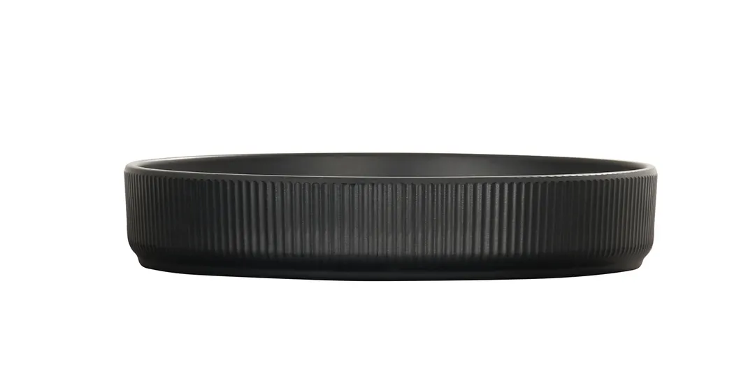 Cal-Mil 26107-6-13 Arista Matte Black 6" Round Melamine Plate with Raised Rim