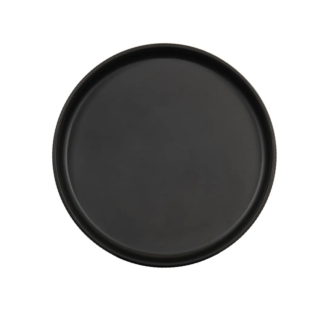 Cal-Mil 26107-8-13 Arista Matte Black 8" Round Melamine Reusable Plate for Dining