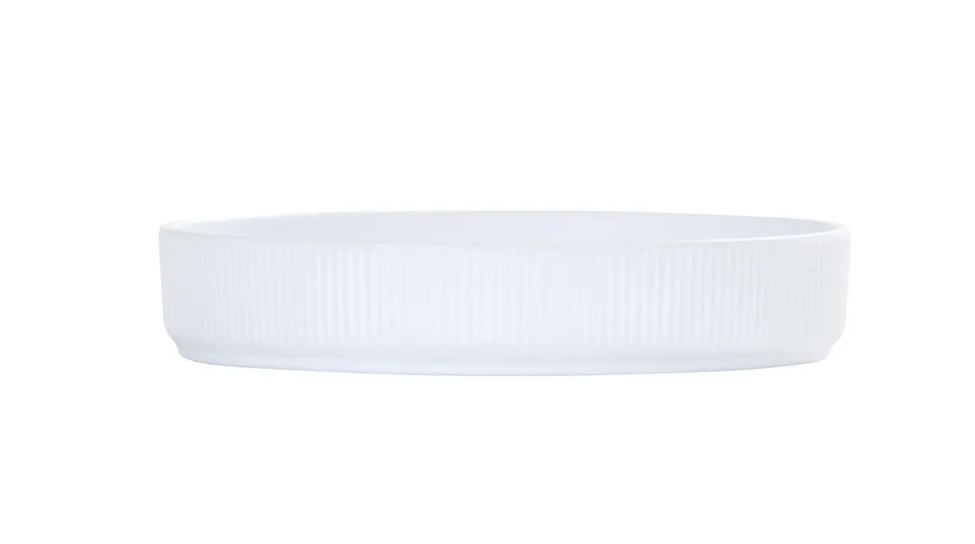 Cal-Mil 26107-8-15 Arista 8" Round Melamine Plate, Matte White, Raised Rim, Reusable Dinnerware