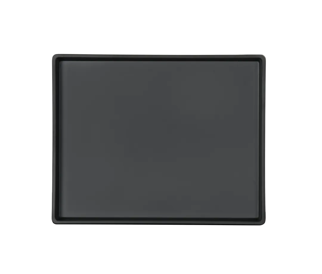 Cal-Mil 26110-1012-13 Tray, 13.25" x 10.5" x 1.5" H, Matte Black Melamine, Raised Rim Bakery Display