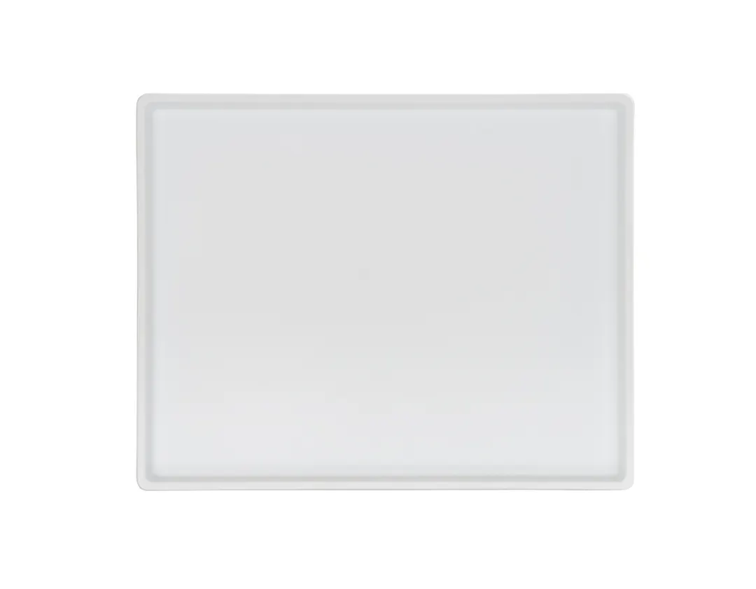 Cal-Mil 26110-1012-15 Hudson Tray, 13.25" x 10.5" x 1.5" Melamine, Matte White, Raised Rim, Modular