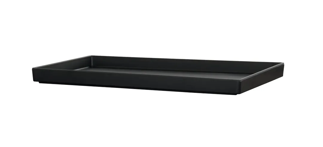 Cal-Mil 26110-1220-13 Hudson Tray, 21.5" x 13.25" x 1.5" H, Black Melamine, Raised Rim, Modular