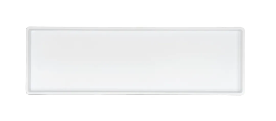 Cal-Mil 26110-206-15 Hudson Tray, 21.5" x 6.75" x 1.5" Matte White Melamine, Raised Rim, Modular