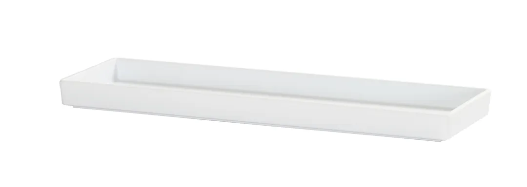 Cal-Mil 26110-206-15 Hudson Tray, 21.5" x 6.75" x 1.5" Matte White Melamine, Raised Rim, Modular