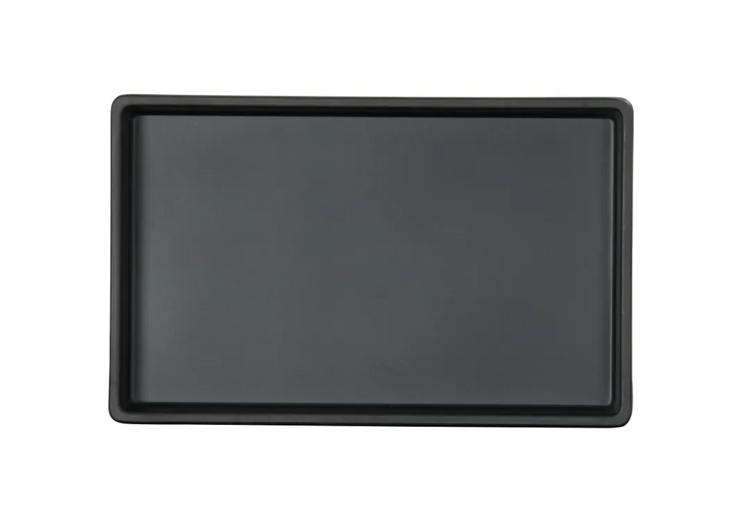 Cal-Mil 26110-610-13 Hudson Tray, 10.5" x 6.5" x 1.5" Matte Black Melamine, Rectangular Raised Rim