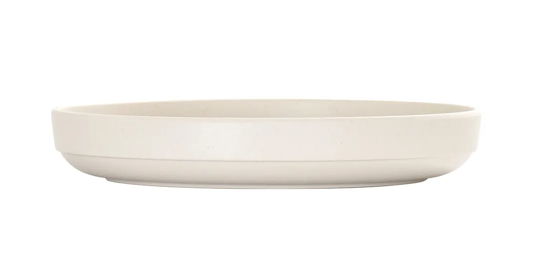Cal-Mil 26121-10-133 Isla Plate, 10" Round Wide Rim Matte Ivory Melamine Reusable Plate