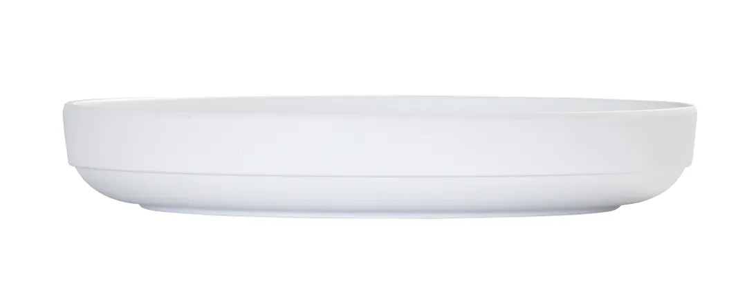 Cal-Mil 26121-10-15 Reusable Melamine Plate, 10" Wide Rim, Matte White, 10-11" Diameter, Dinnerware