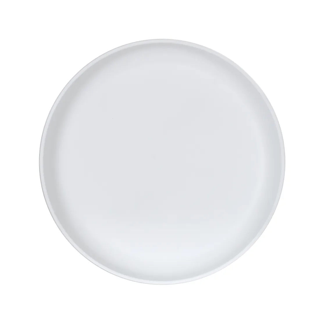 Cal-Mil 26121-10-15 Reusable Melamine Plate, 10" Wide Rim, Matte White, 10-11" Diameter, Dinnerware