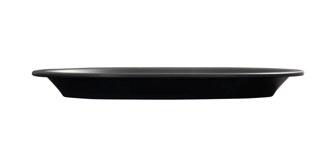 Cal-Mil 26123-1612-13 Isla Wide Rim Oval Matte Black Melamine Plate 16" x 12"