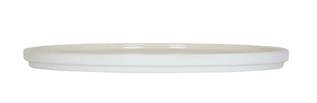 Cal-Mil 26130-10-139 Sorelle 10" Dia. White Low-Rim Melamine Plate, Matte Glossy