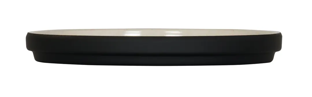 Cal-Mil 26130-6-138 Sorelle 6" Round Low-Rim Matte Glossy Black Melamine Reusable Plate