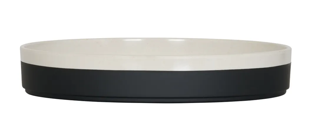 Cal-Mil 26131-10-138 Sorelle Black 10" Matte Glossy Melamine Plate, Round Raised Rim, 10" Diameter