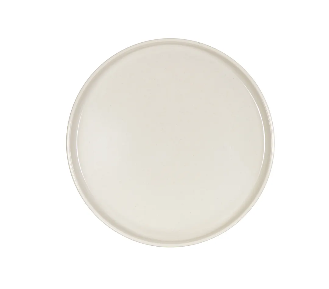 Cal-Mil 26131-10-139 Sorelle 10" Round Melamine Plate, White Matte Glossy, Raised Rim
