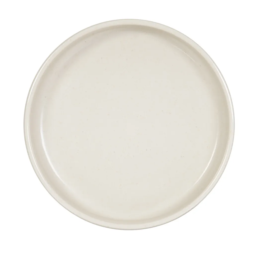 Cal-Mil 26131-6-138 Sorelle 6" Round Melamine Plate, Black Matte Glossy, Raised Rim, 6" Diameter