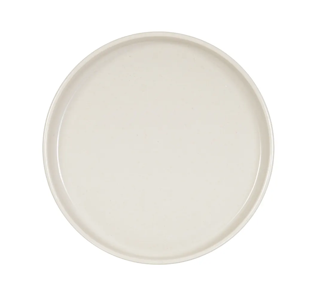 Cal-Mil 26131-8-139 Sorelle 8" Round Melamine Plate, White Matte Glossy, Raised Rim, Reusable