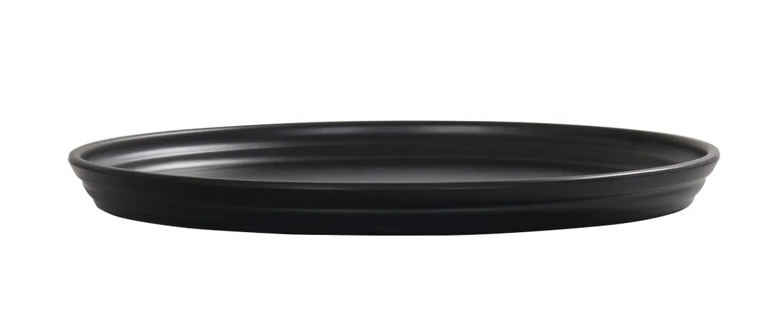 Cal-Mil 26143-10-13 Cove Plate, 10" Round Matte Black Melamine, 10-11" Size