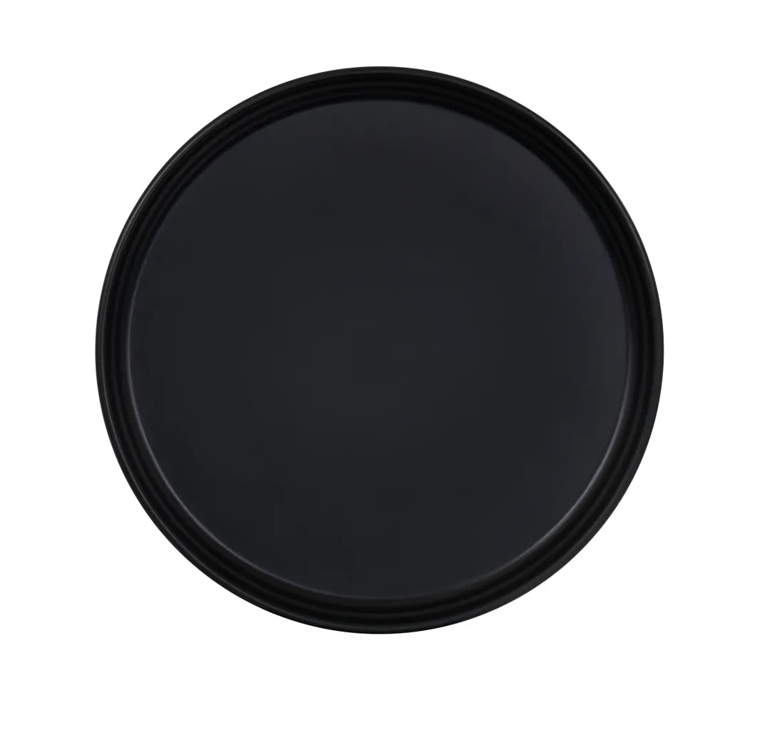 Cal-Mil 26143-10-13 Cove Plate, 10" Round Matte Black Melamine, 10-11" Size