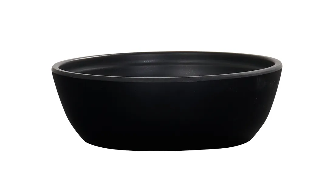Cal-Mil 26144-6-13 - 16oz Matte Black Melamine Cove Bowl, 5.75" x 5.75" x 2" Round Reusable Bowl