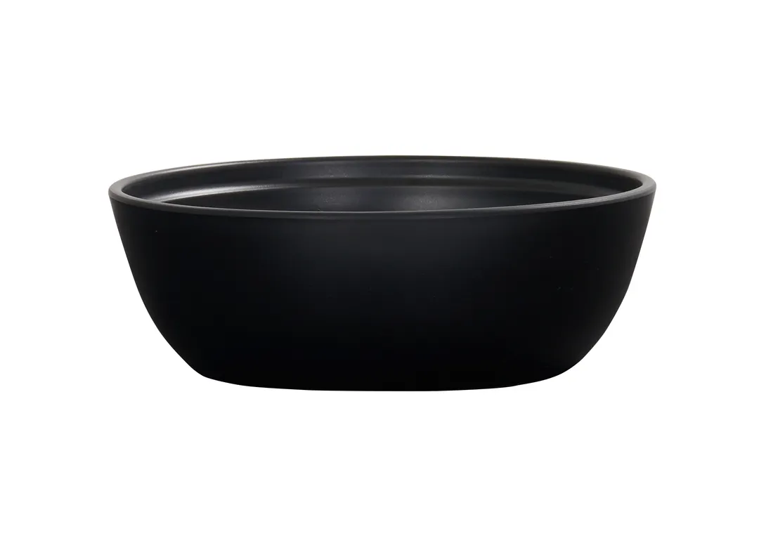 Cal-Mil 26144-8-13 - 48oz Matte Black Melamine Cove Bowl, 8" x 8" x 2.75" Round