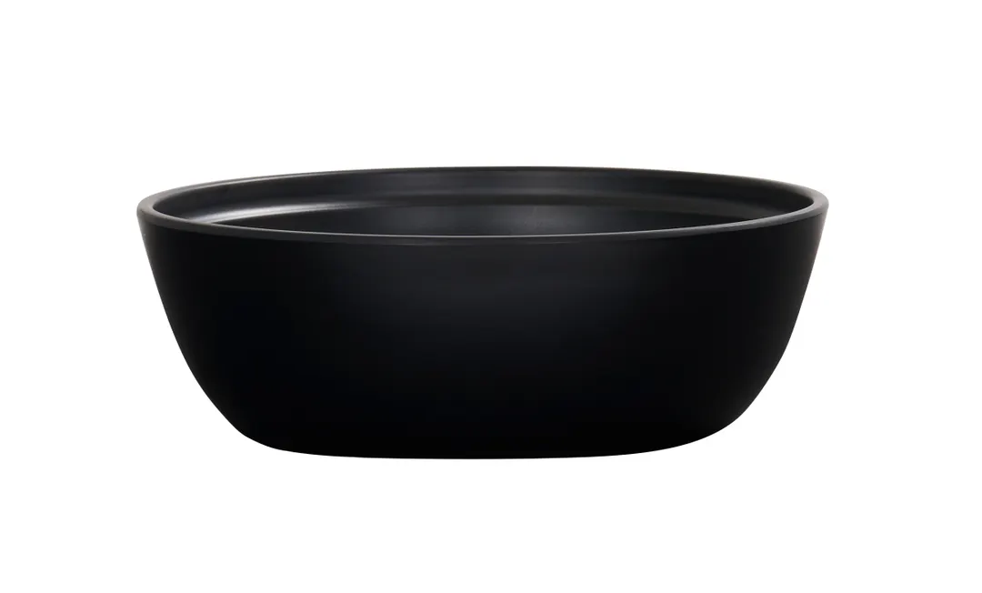 Cal-Mil 26144-9-13 2-Qt Matte Black Melamine Cove Bowl, 9" x 9" x 3", 72 oz