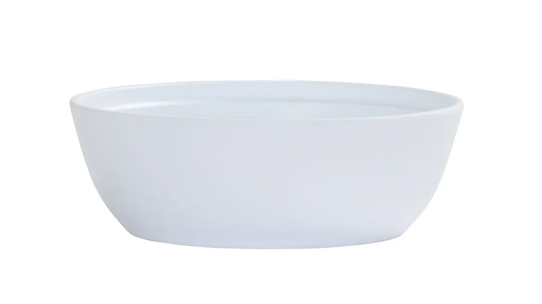 Cal-Mil 26144-9-15 2-Qt Cove Bowl, 9" x 9" x 3" Matte White Melamine Reusable Plastic Bowl