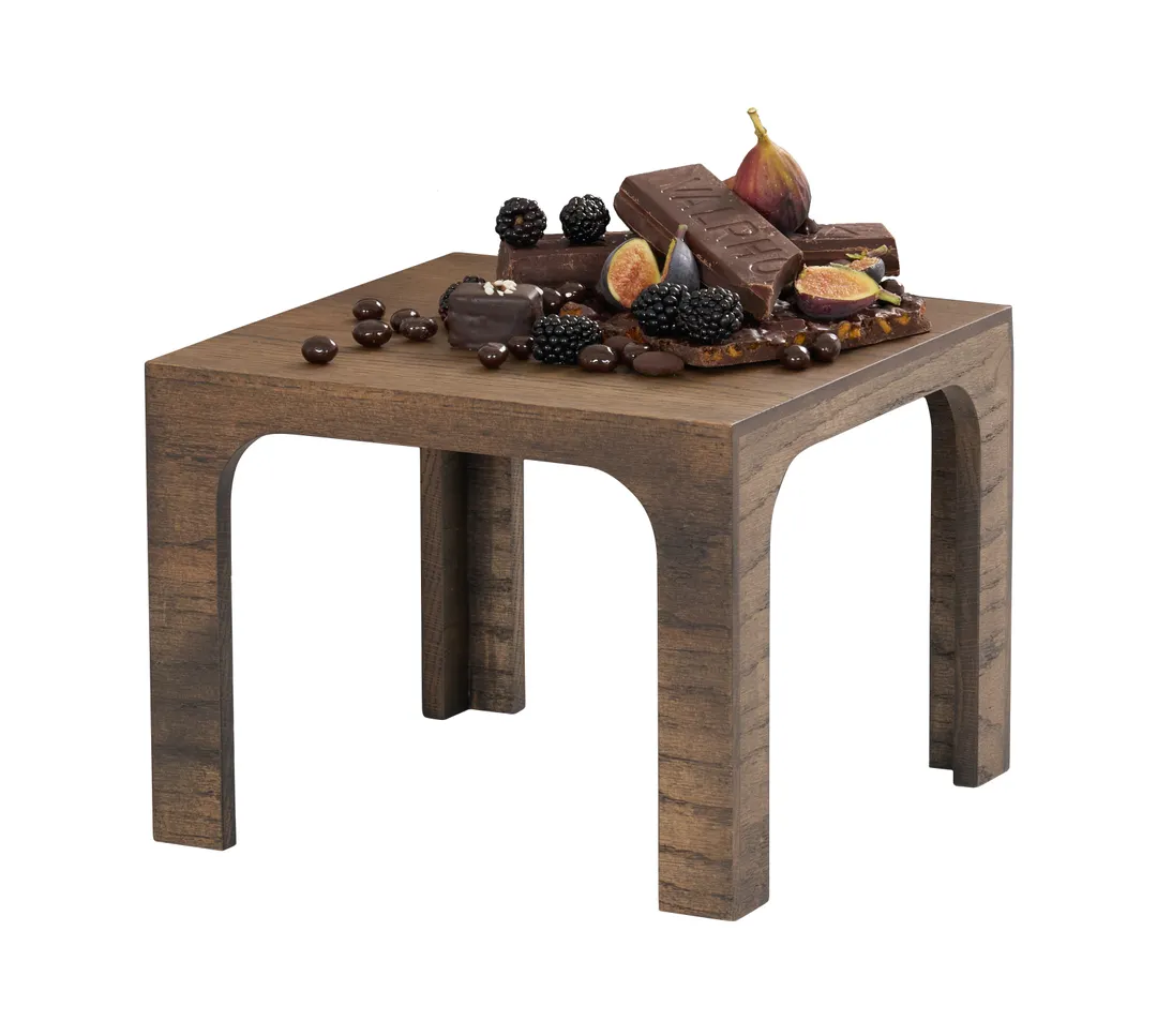 Cal-Mil 27004-9-136 Melrose Display Riser, 12" x 12" x 9" Square Wood, Chocolate Brown