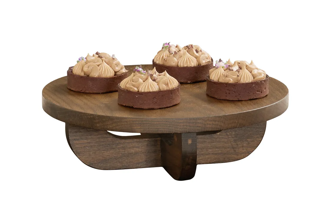 Cal-Mil 27006-4-136 Melrose Riser – 12" x 12" x 4" Round Wood Display Stand, Chocolate Brown