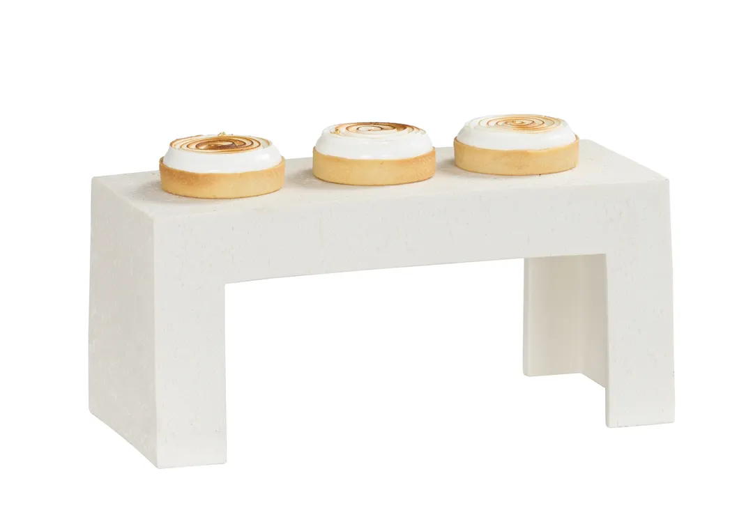 Cal-Mil 28001-7-103 Individual Display Riser – 15" x 6" x 7" Ivory Resin Rectangular 1-Step