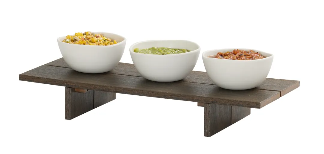 Cal-Mil 28600-3-140 Vista Riser – 20" x 8.5" x 3" Rectangular HDPE Mocha Display Stand