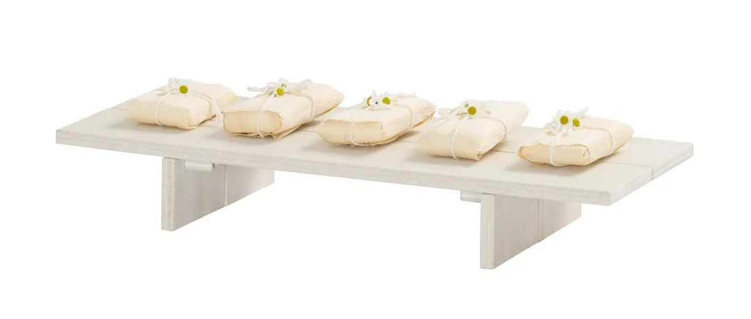 Cal-Mil 28600-3-141 Vista Display Riser, 20" x 8.5" x 3" Rectangular HDPE Beige Coastal